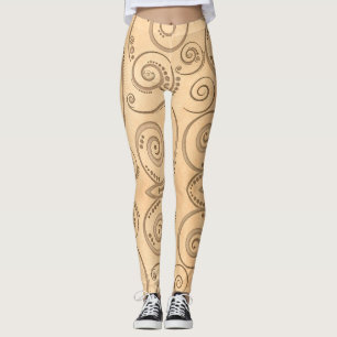 Leggings Motif sans couture feuille d'érable