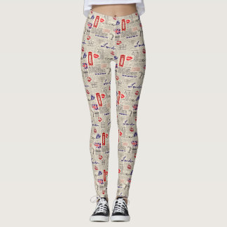 Leggings Motif sans couture orienté de Londres avec des