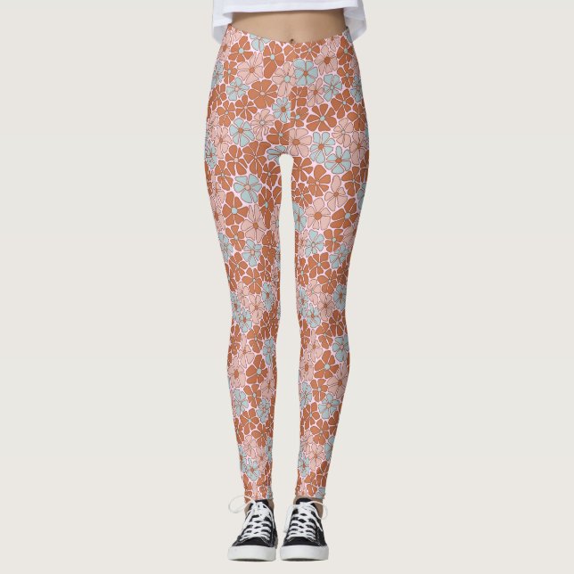 Leggings Motif sans couture rétro (Devant)