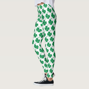 Leggings Motif Shamrock vert Saint-Patricks