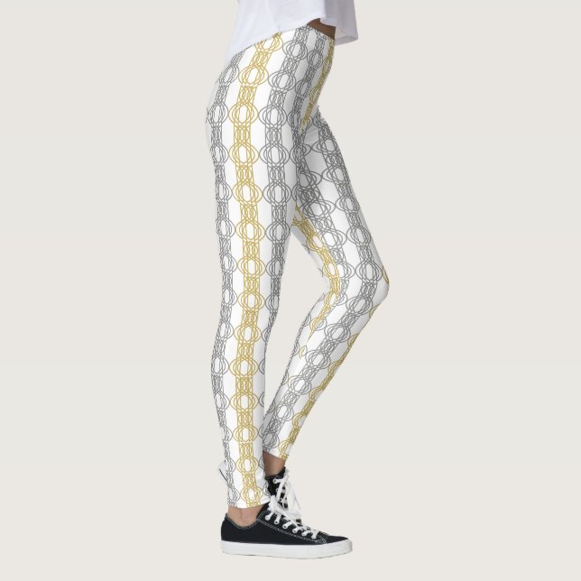 Leggings Motif Silver Gold en blanc (Droite)