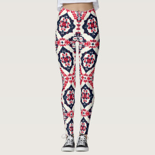 Leggings Motif slave blanc rouge