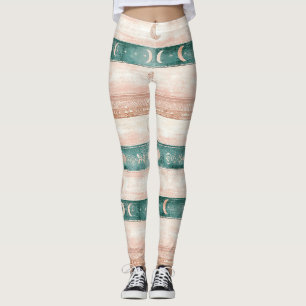 Leggings Motif Soleil Lune Rustique pour une Vie Spirituell