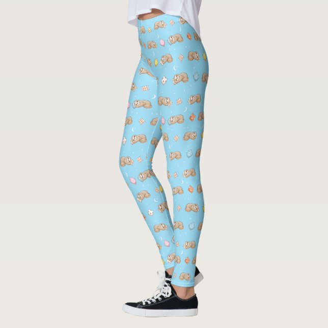 Leggings Motif somnolent de paresse de temps (Gauche)