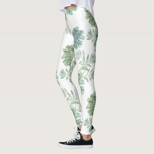 Leggings Motif succulent du bonheur | de plante (Gauche)