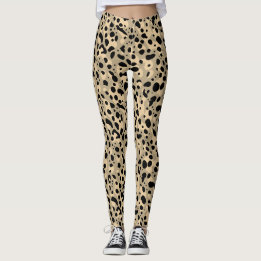 Leggings Motif tendance abstrait marron sépia taches de léo