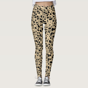 Leggings Motif tendance abstrait marron sépia taches de léo