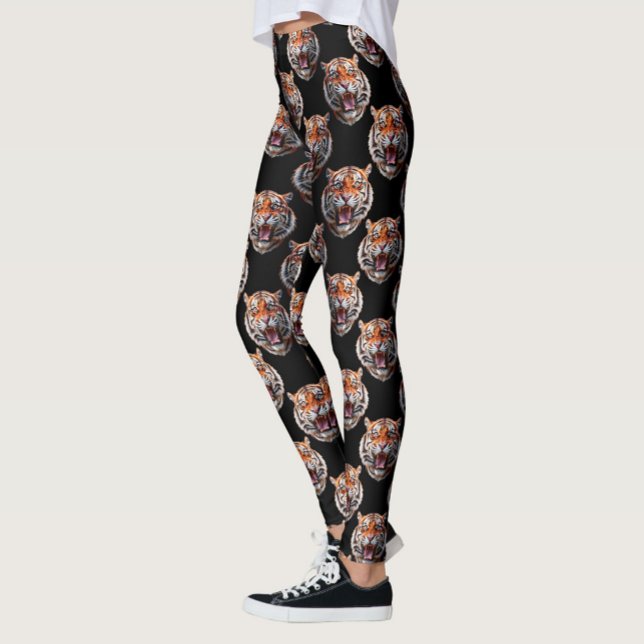 Leggings Motif Tiger - Noir (Créateur téléchargé)