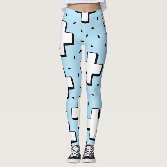 Leggings Motif tiré à la main avec panneaux Plus. (Devant)