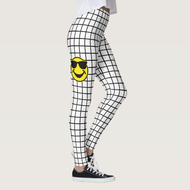 Leggings Motif transparent Grille noir + cool (Droite)