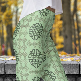 Leggings Motif tribal élégant, vert et noir circulaire