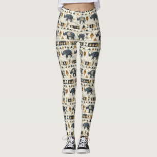 Leggings Motif tribal Rhino rustique (1)