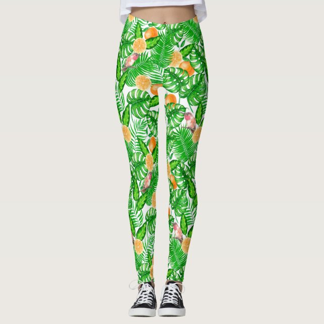 Leggings Motif tropical, colibris II (Devant)