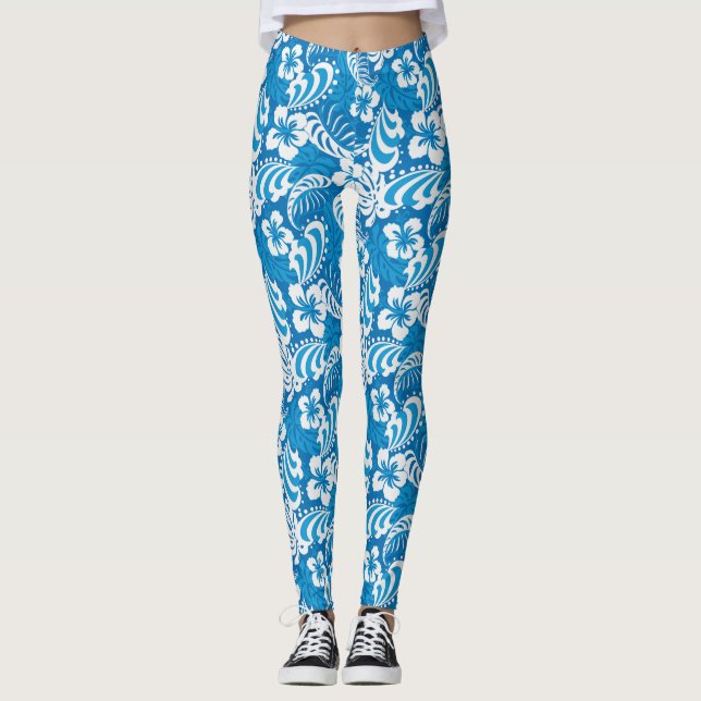 Leggings Motif tropical de ketmie (Devant)