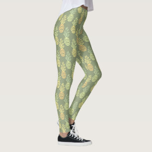 Leggings Motif vert de fruit d'ananas coloré d'été