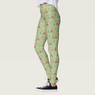 Leggings Motif vert de Teepee d'étape   de Geo de sud-oues
