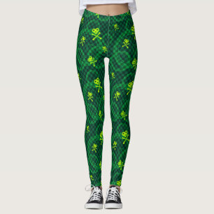 Leggings Motif vert d'Emo avec des cercles