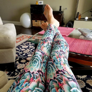 Leggings Motif vert rose et en bon état mignon et à la mo