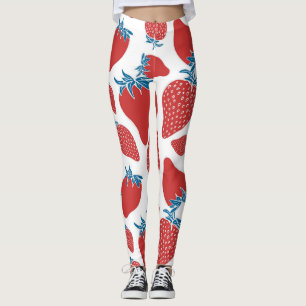 Leggings Motif Vintage de fraise à main