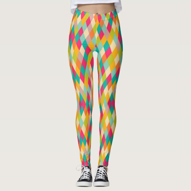 Leggings Motif vintage de harlequin (Devant)