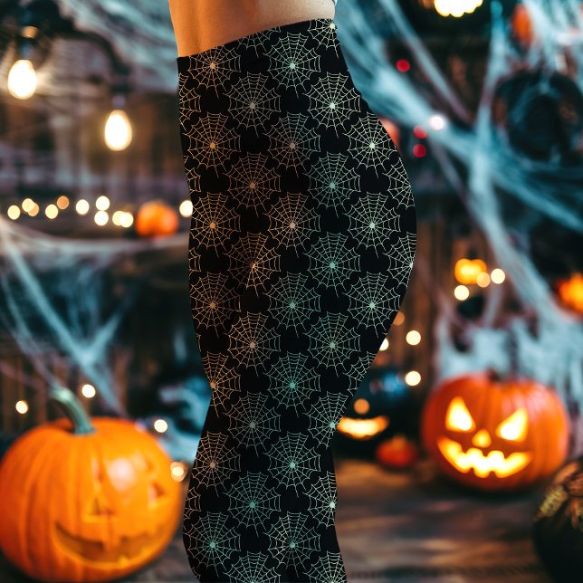 Leggings Motif Web Black Spider Halloween (Créateur téléchargé)