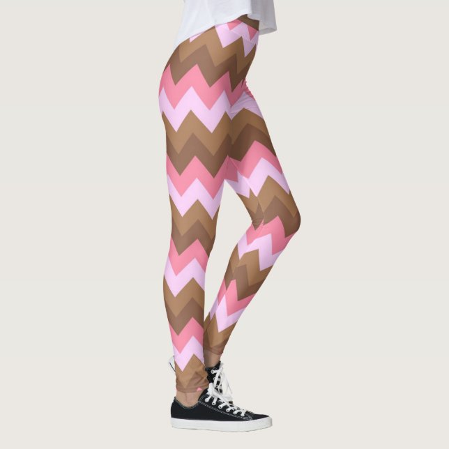 Leggings Motif ZigZag rose et Brown (Droite)