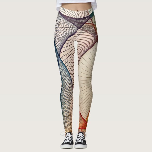 Leggings Motifs Abstraits géométriques (Devant)