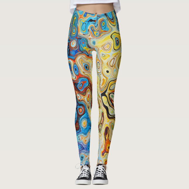 Leggings Motifs de couleur avec l'utilisation abstraite de (Devant)