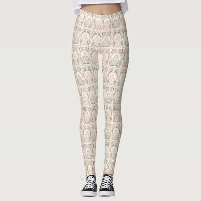 Leggings Motifs de Noël Vintage (Devant)