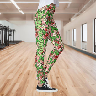 Leggings Motifs de vigne fraise