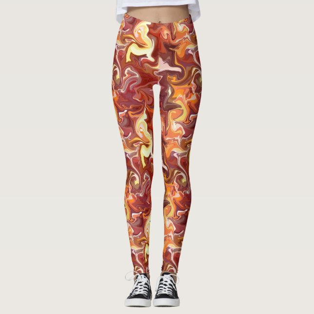 Leggings Motifs en marbre Berry Tones (Devant)