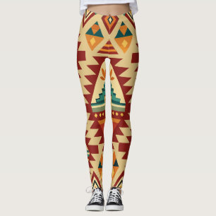 Leggings Motifs ethniques Motif personnalisé rétro