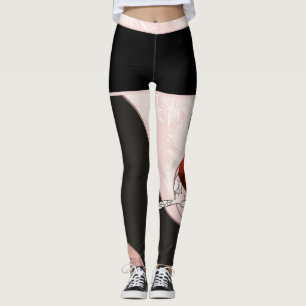 Leggings Motifs Floraux & Chat