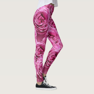 Leggings Motifs rose roses et violets