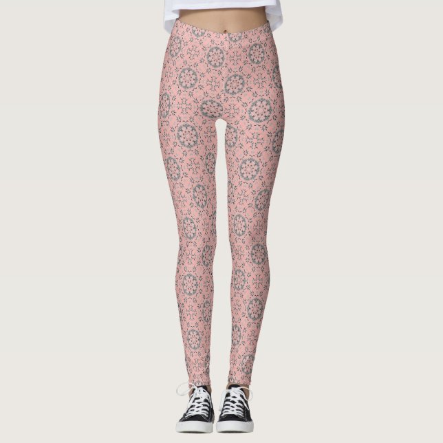 Leggings Motifs rose vif (Devant)