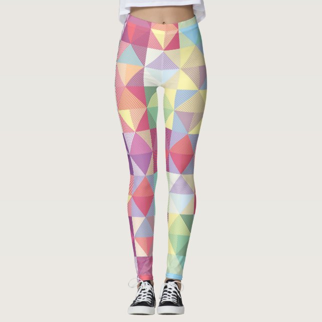 Leggings Motifs Triangles multicolores (Devant)