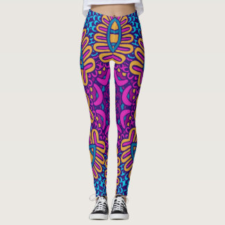 Leggings Motifs tribaux psychédéliques - Vibrant B