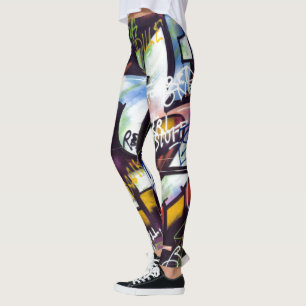 Leggings Mots Graffiti colorés