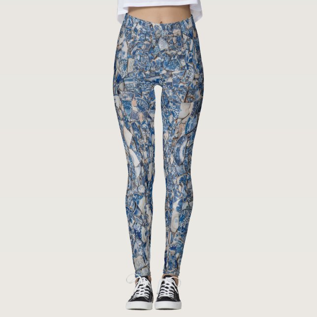 Leggings Moudlark brisé de lustre bleu à la jambe (Devant)