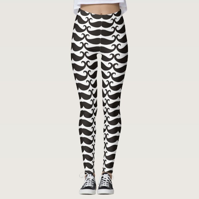 Leggings Moustache/moustache/Schnurrbart + votre nom (Devant)