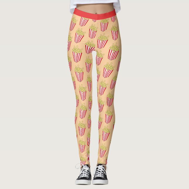 Leggings Movie Nuit Fun Popcorn Motif (Devant)
