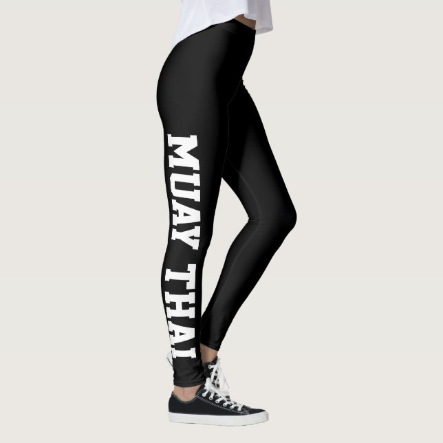 Leggings Muay Thai Martial Arts Noir Et Blanc (Droite)