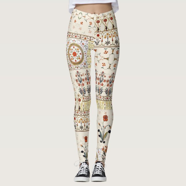 Leggings Mughal Floral Paisley : Ethnic Digital Elegance. (Devant)