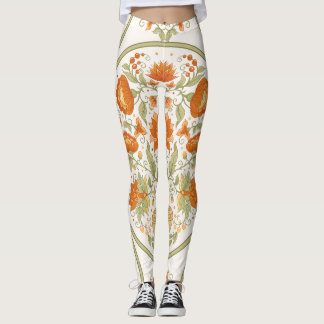 Leggings Mughal Motif Imaginaire Fleurs Motif