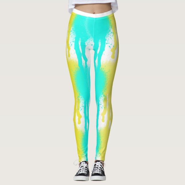 Leggings Multi-color Splatter Running Paint fun (Devant)