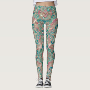 Leggings ~ Muscheln Türkis Rosa ~
