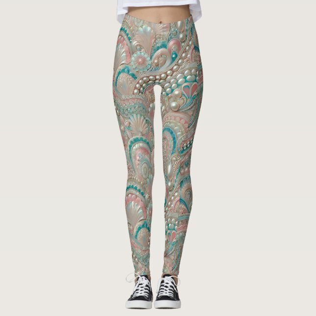 Leggings ~ Muscheln und Perlen ~ (Vorderseite)