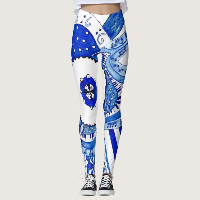 Leggings Musique de bleus (Devant)