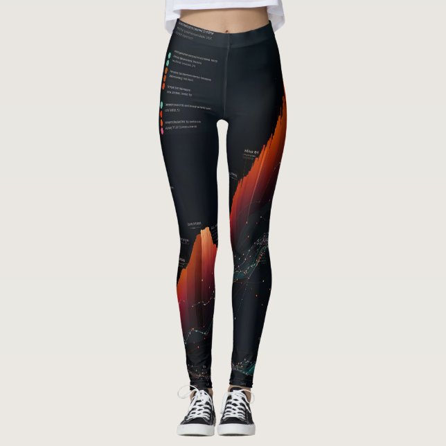 Leggings musique noire ciel étoilé (Devant)