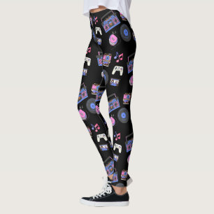 Leggings Musique Rétro des Années 80 Nostalgique